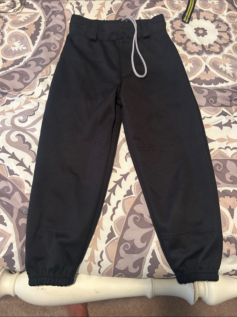 Easton Black Kids baseball pant with Grey Drawstring